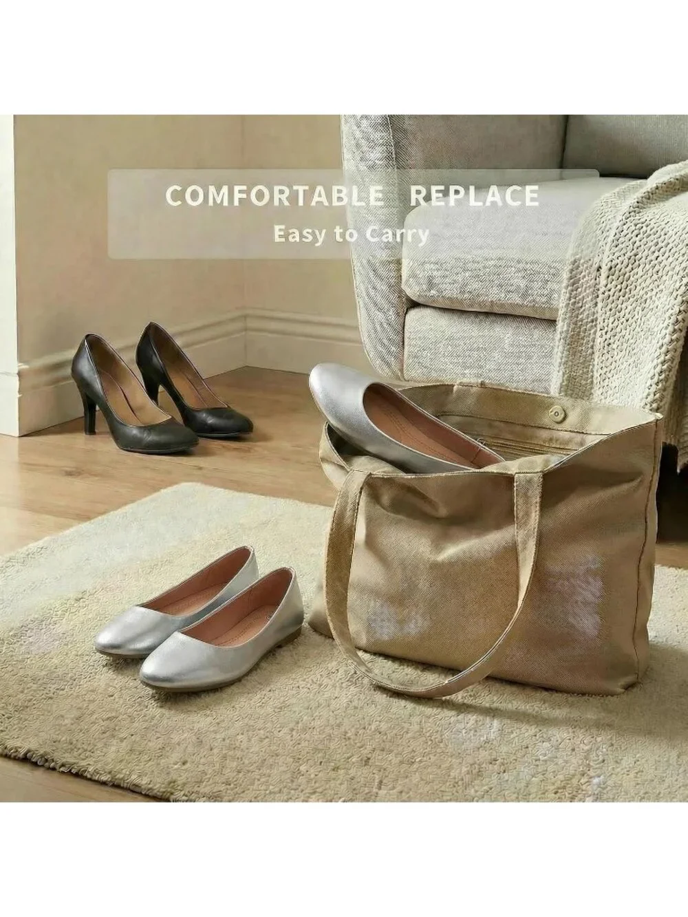 Women's Silver PU Leather Comfortable Ballet Flat Slip on Round Toe Casual Shoes